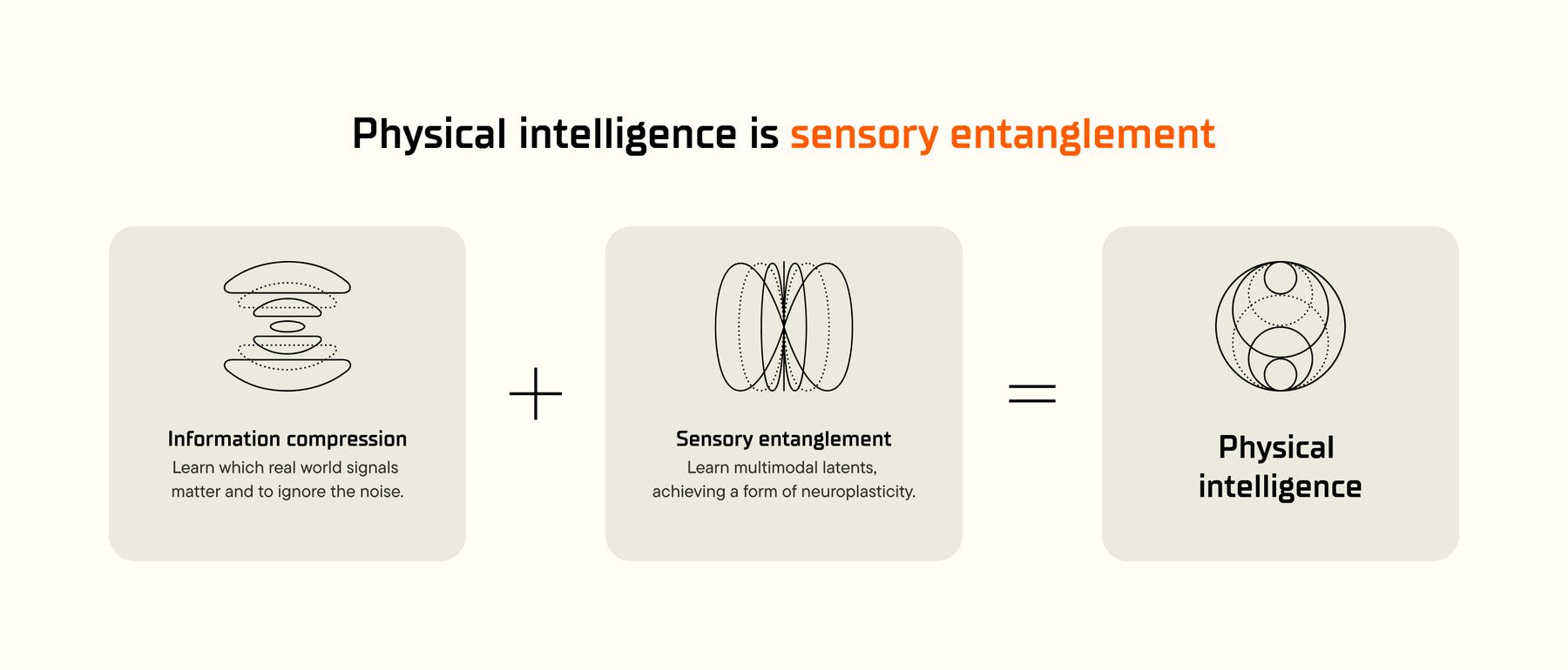 Physical intelligence as compression plus sensory entanglement